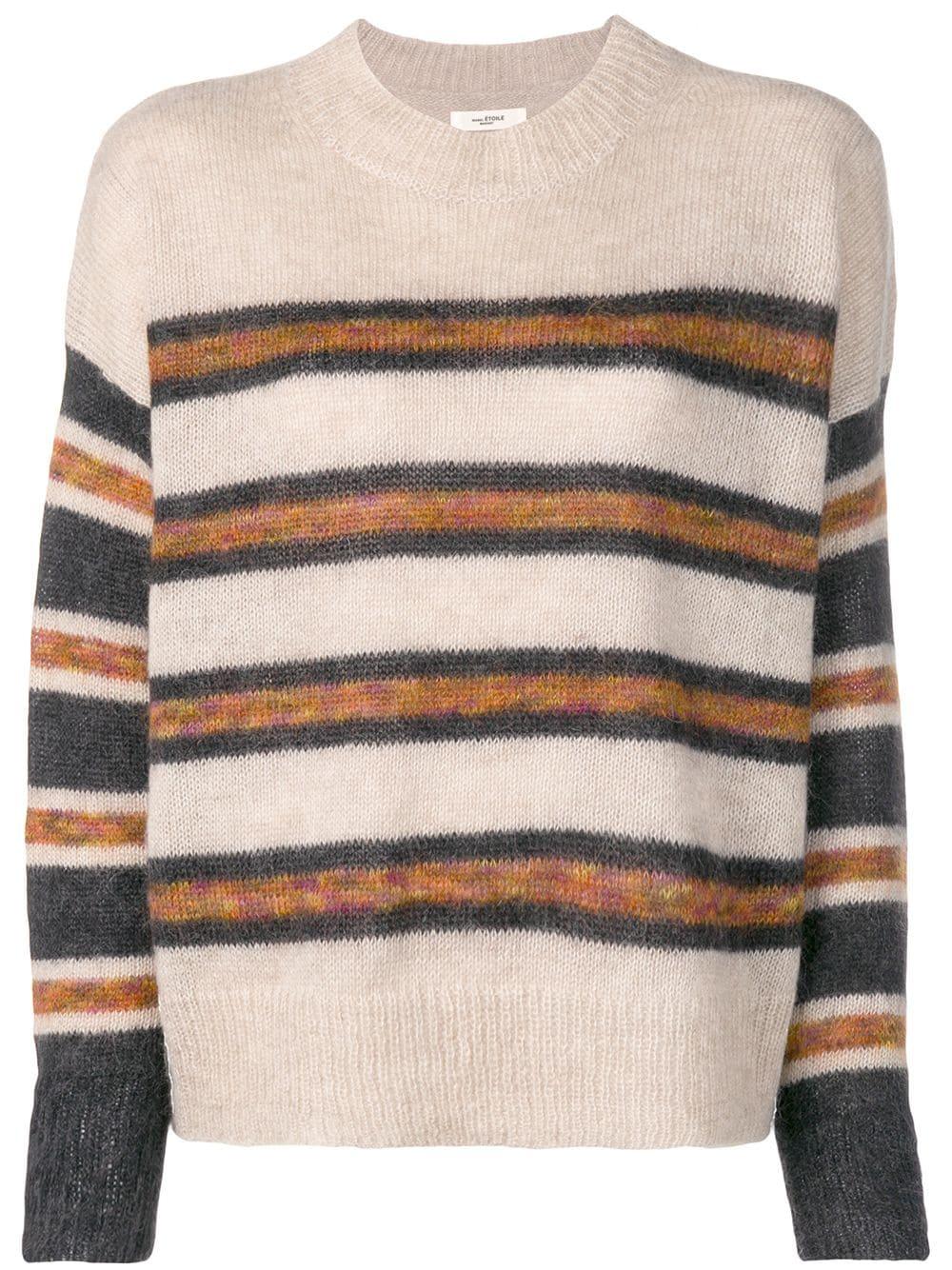 Isabel Marant Étoile Striped Knit Sweater In Nude & Neutrals | ModeSens