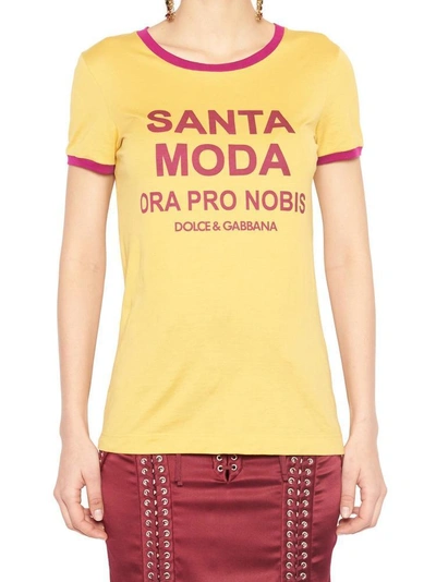 Shop Dolce & Gabbana Printed T In Yellow