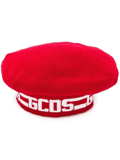 Shop Gcds Logo Knitted Beret - Red