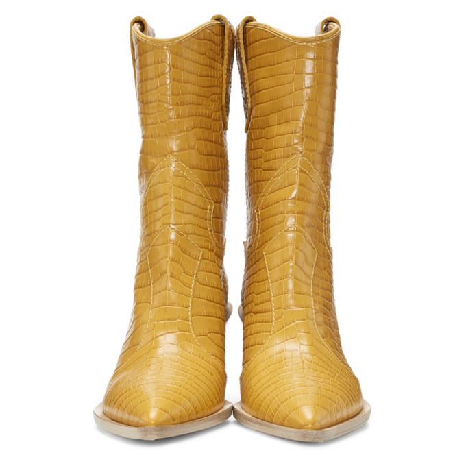 fendi yellow cowboy boots