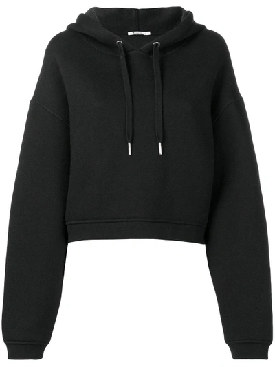 Shop Alexander Wang T T By Alexander Wang Dence Fleece Hooded Sweatshirt - Black