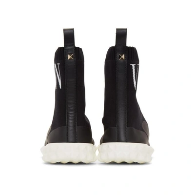 Shop Valentino Black  Garavani Vltn Sock Sneakers In 0ni Black