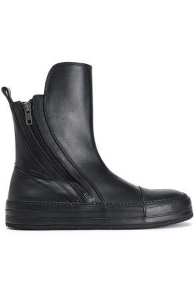 Shop Ann Demeulemeester Woman Leather Boots Black