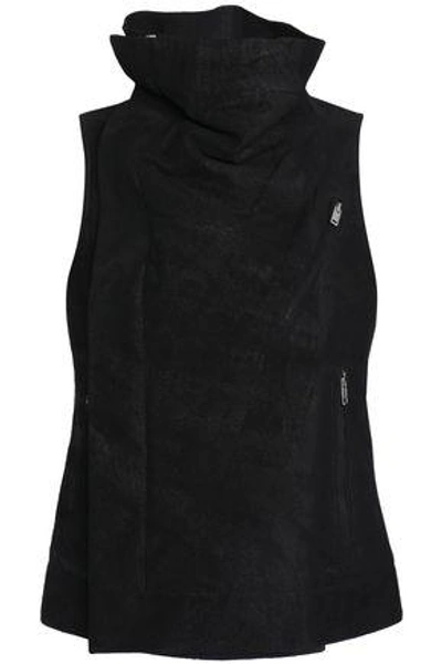 Shop Rick Owens Woman Brushed-leather Vest Black