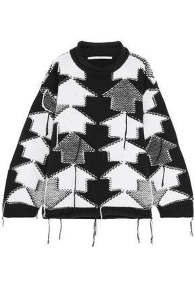 Shop Stella Mccartney Woman Wool-jacquard Sweater Black