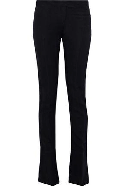 Shop Ann Demeulemeester Woman Wool-blend Twill Slim-leg Pants Black