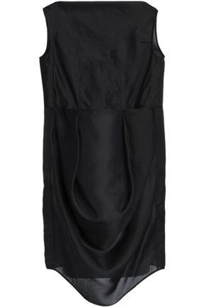 Shop Rick Owens Draped Silk-organza Tunic In Black