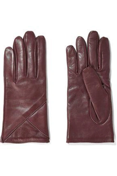 Shop Iris & Ink Woman Carrie Leather Gloves Claret