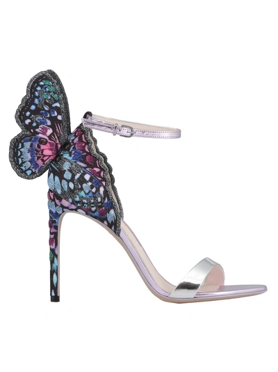 Shop Sophia Webster Chiara Embroidery Sandal In Silver & Blue Multi