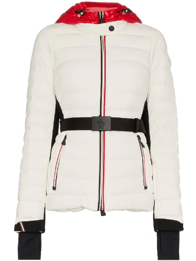 Shop Moncler Bruche Belted Padded Jacket In White