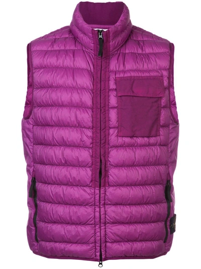 Stone island micro yarn down best sale gilet blue