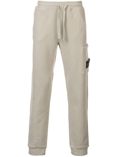 Shop Stone Island Logo Patch Cargo Track Pants In Neutrals