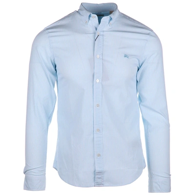Shop Burberry Men's Long Sleeve Shirt Dress Shirt In Blue