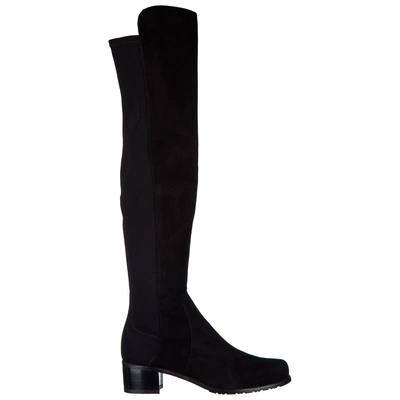 Shop Stuart Weitzman Women's Leather Heel Boots In Black