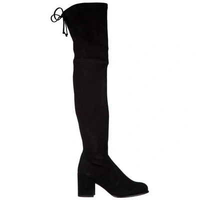 Shop Stuart Weitzman Women's Leather Heel Boots In Black