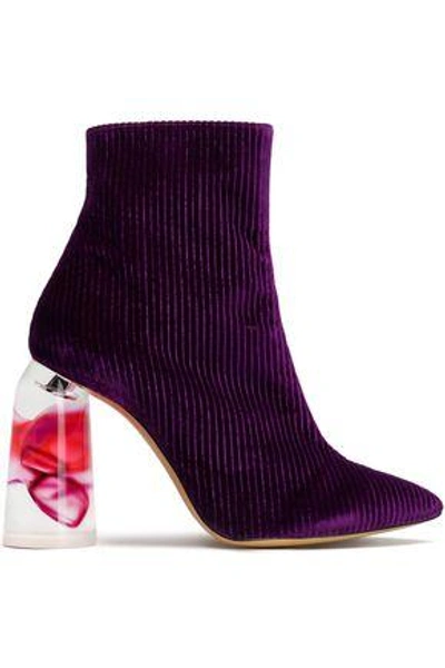 Shop Ellery Corduroy And Perspex Ankle Boots In Purple