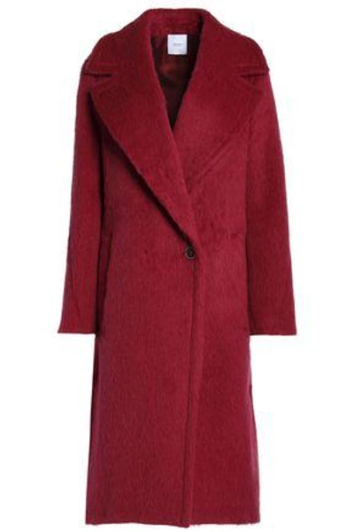 Shop Agnona Alpaca And Cashmere-blend Coat In Plum