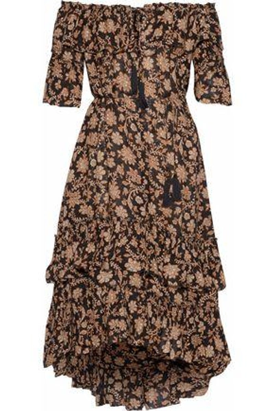 Zimmermann Woman Tulsi Off the shoulder Tiered Floral print Gauze