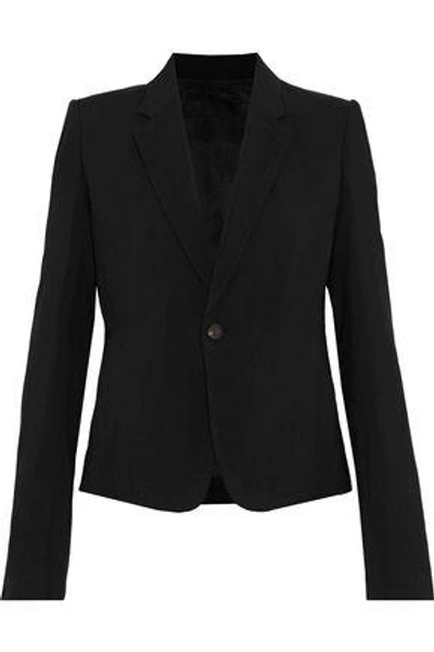Shop Rick Owens Woman Wool And Silk-blend Twill Blazer Black