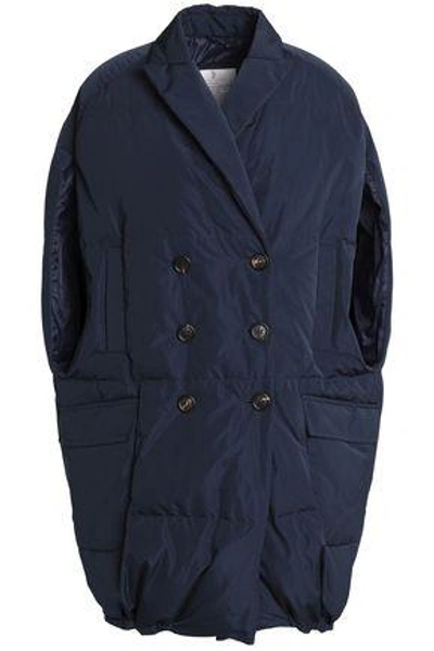 Shop Brunello Cucinelli Woman Double-breasted Quilted Shell Down Vest Navy