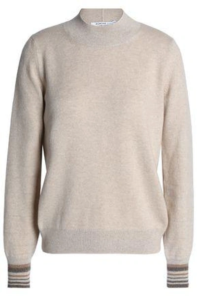 Shop Agnona Woman Metallic Cashmere-blend Sweater Neutral