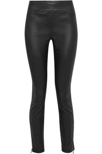 Shop Belstaff Woman Gazzelle Leather Leggings Black