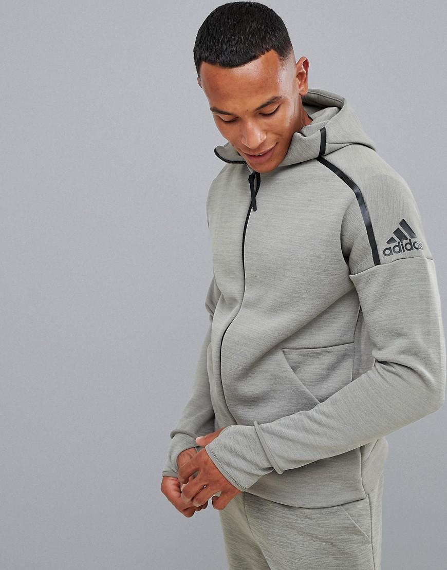 Adidas Originals Adidas Zne Hoodie In Green Heather - Green | ModeSens