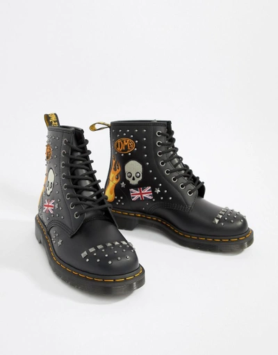 Shop Dr. Martens' 1460 8-eye Stud Boots In Black - Black