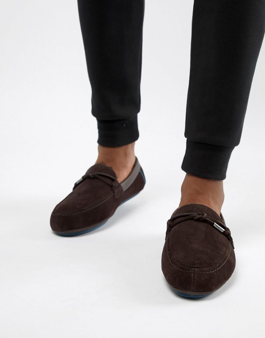 ted baker valcent suede moccasin slippers