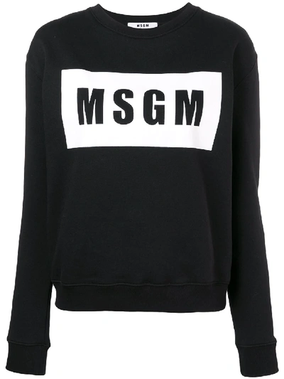 Shop Msgm Logo Print Sweatshirt - Black
