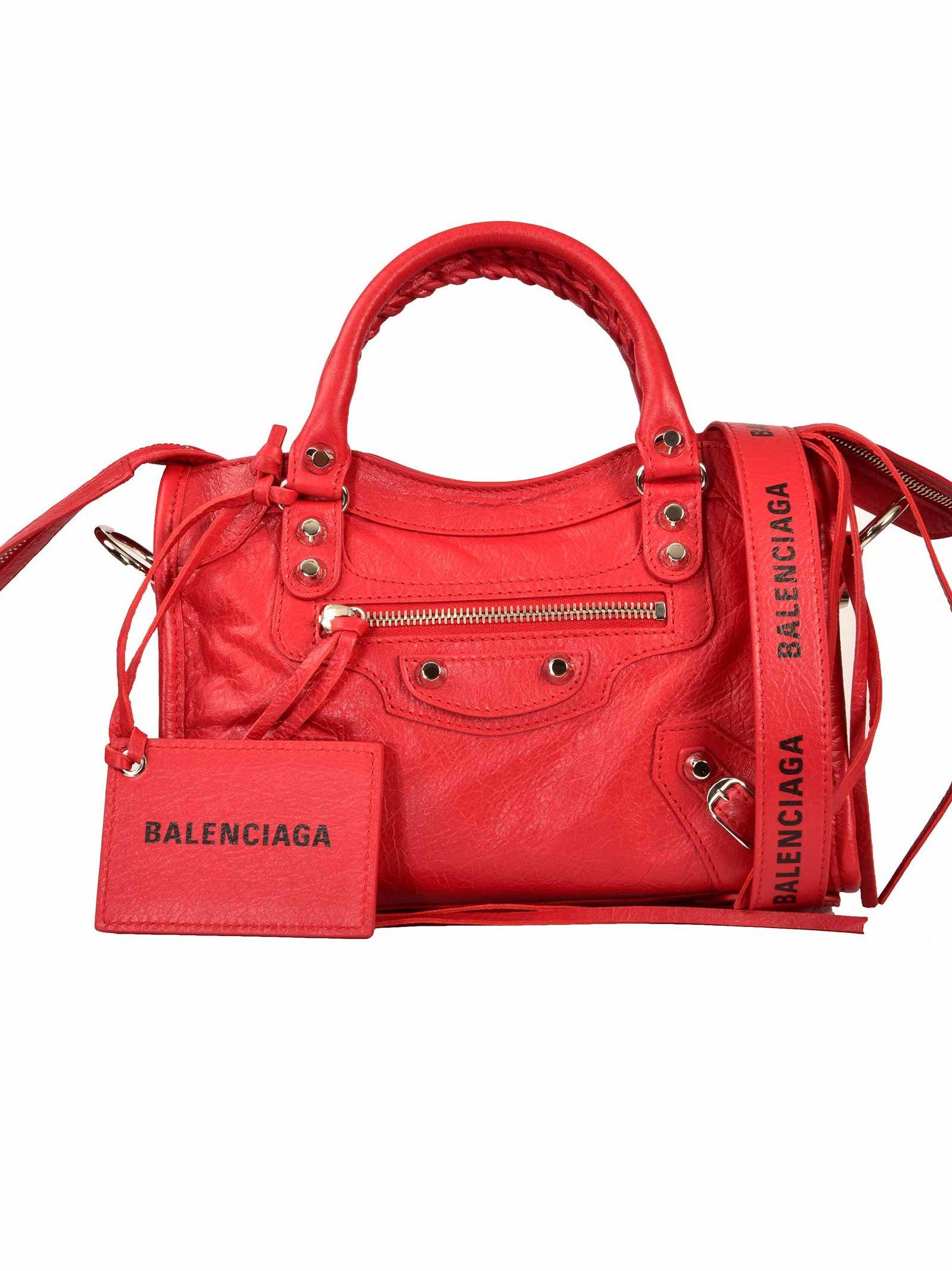 balenciaga classic mini city red