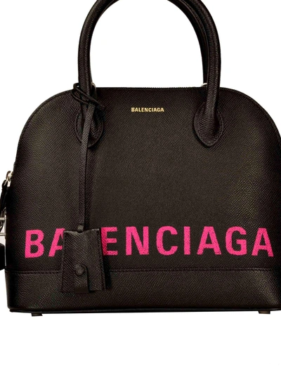 Shop Balenciaga Small Ville Shoulder Bag In Noir Rosa Shocking