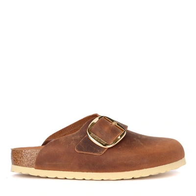 Birkenstock Basel Big Buckle Brown Sabot - Premium In Marrone | ModeSens