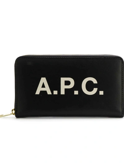 Shop Apc A.p.c. Morgane Zip Around Wallet In Lzz Noir