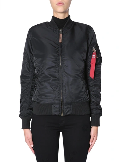 Shop Alpha Industries Ma-1 Pm Bomber Jacket In Black