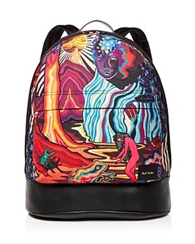 Shop Paul Smith Dreamer Print Leather Backpack In Multi Color