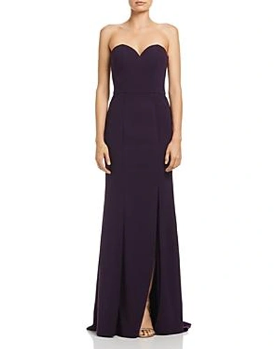 Shop Bariano Janie Sweetheart Strapless Gown In Deep Purple