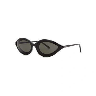 Shop Calvin Klein Black Oval-frame Sunglasses