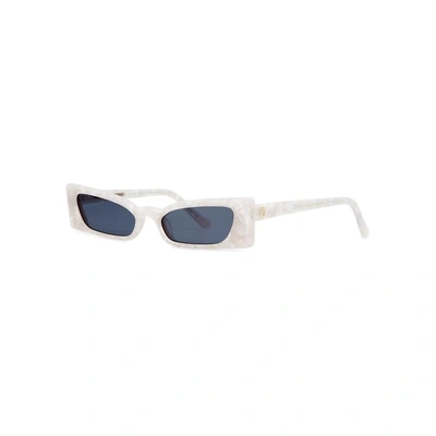 Shop Roberi And Fraud Geraldine Rectangle-frame Sunglasses In White