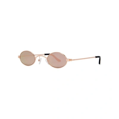 Shop Roberi And Fraud Doris Round-frame Sunglasses In Gold