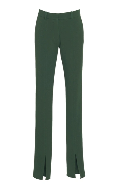 Shop Victoria Beckham Skinny Slit-hem Pants In Green
