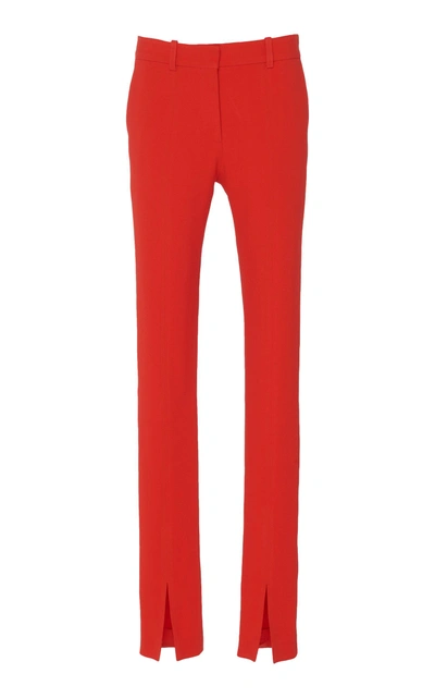 Shop Victoria Beckham Skinny Slit-hem Pants In Red