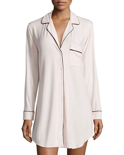 Shop Eberjey Gisele Sleepshirt In Sorbet/blk