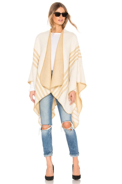 Shop Lovers & Friends Lovers + Friends Poncho With Stripe Detail In Neutral. In Cream & Taupe
