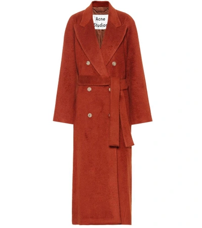 Shop Acne Studios Mohair And Wool-blend Coat In Red