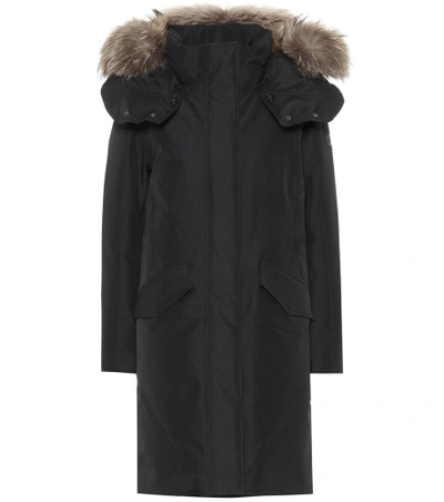 Shop Woolrich Adirondack Fur-trimmed Down Coat In Black