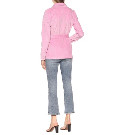 Shop Staud Hayley Corduroy Shirt In Pink