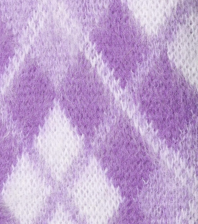 Shop Miu Miu Mohair And Wool-blend Cardigan In Purple
