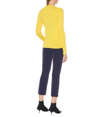 Shop Prada Cashmere And Silk Cardigan In Yellow