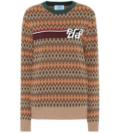 Shop Prada Cashmere And Wool Sweater In Brown